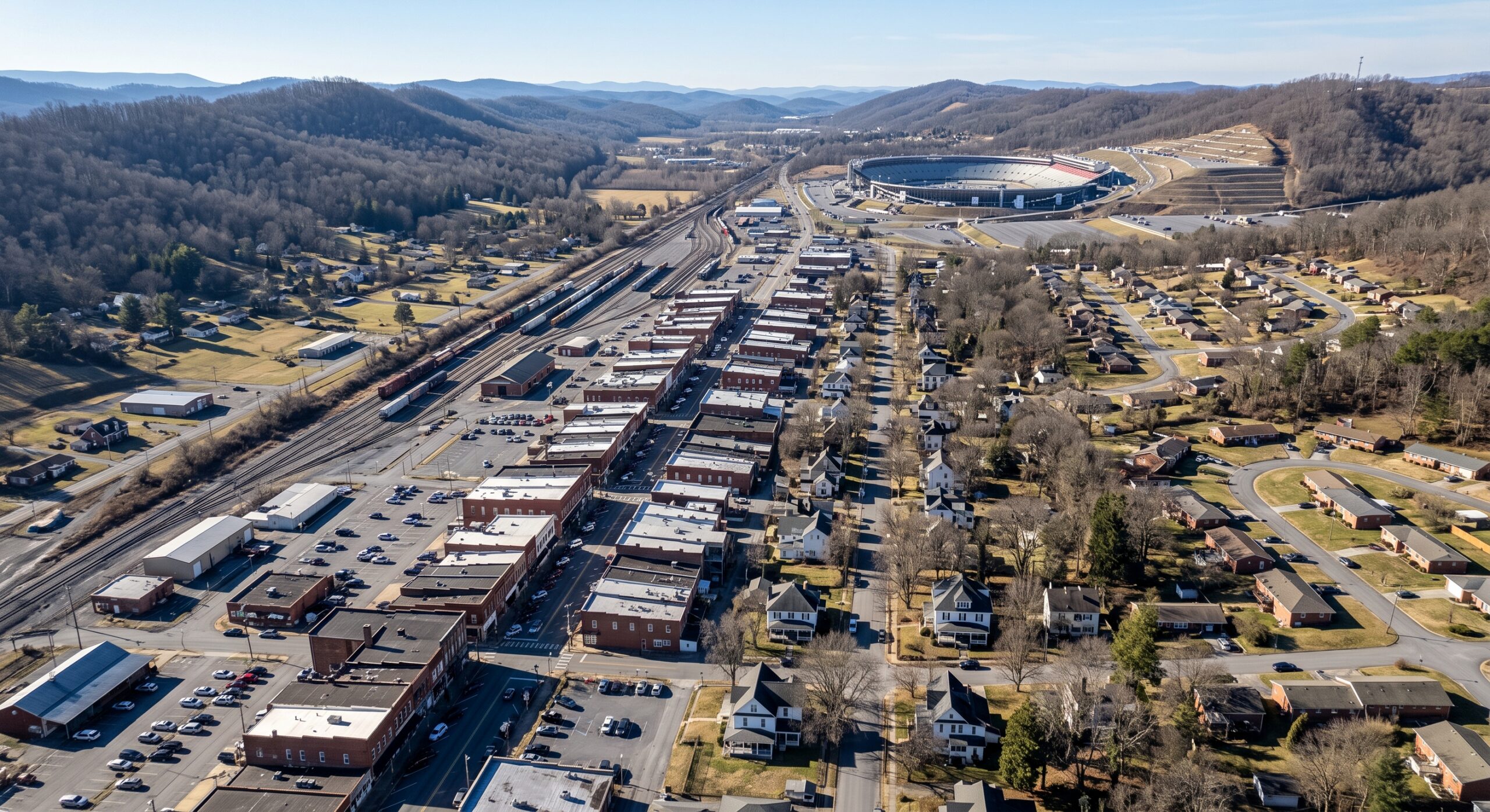 Aerial view of Bristol, Tennessee