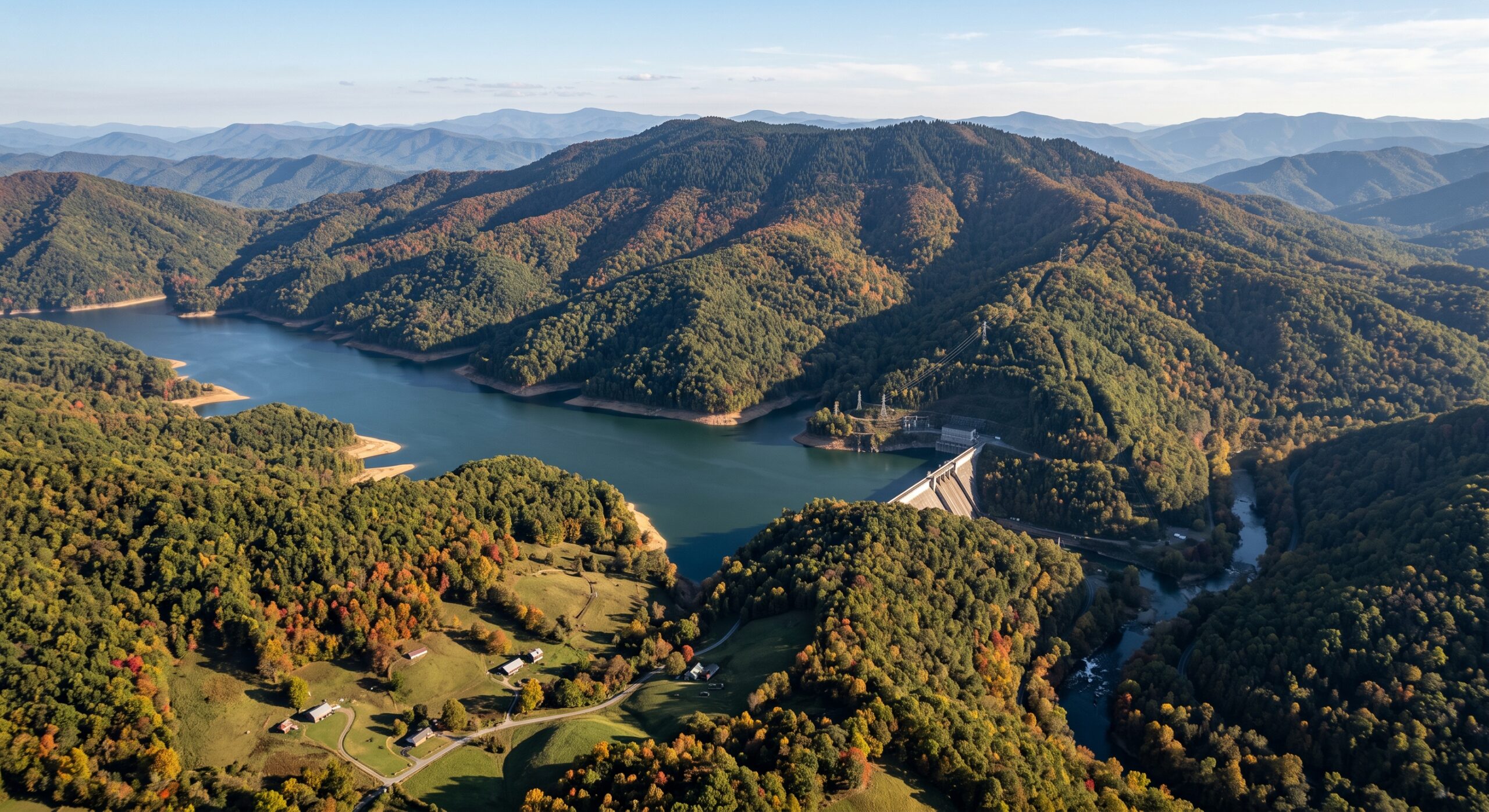 Aerial view of Carter County, Tennessee